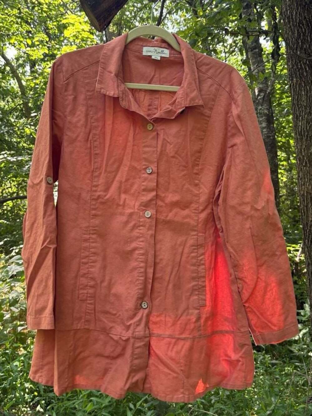 Button Down Linen Blend Jacket